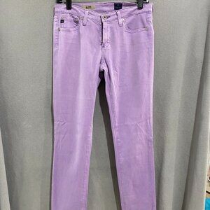 AG Adriano Goldschmied Stilt Cigarette Jeans 27R | Lavender Purple | Made in USA